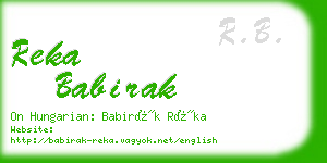 reka babirak business card